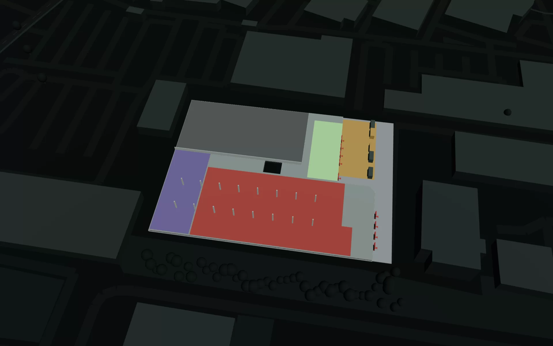 TMNL from above with Main Floor, 2nd Floor, open air area, cloakroom and toilets